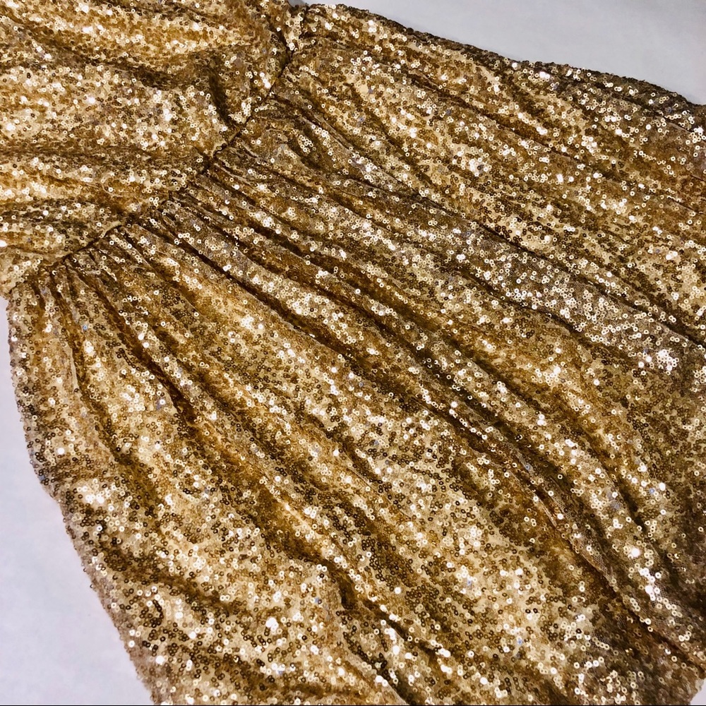 NWT Better Be Gold Sequined Party Dress - Picture 2 of 6